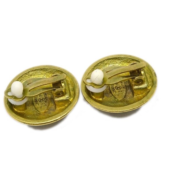 Chanel Button Earrings Clip-On Gold - Picture 3 of 4